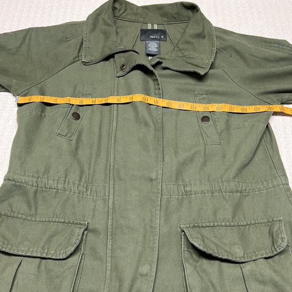 Matty M Linen-Blend Olive Green Utilitarian Jacket - Picture 8 of 8